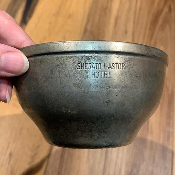Sheraton-Astor Other - Vintage Sheraton-Astor Hotel metal bowl marked “W Haber & Son, NY” on bottom